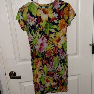 Women’s floral polo mini dress multi color